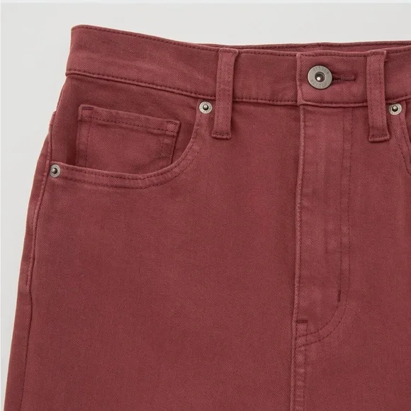 Uniqlo Tapered Ankle Jeans Maroon Size 8 / 30” EUC - Picture 5 of 10